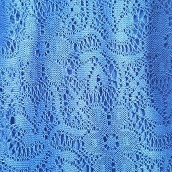 Blue Lace Fit & Flare Skater Dress Size Small P - Picture 2 of 3